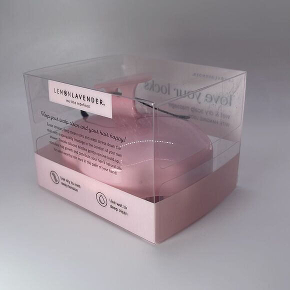 NIB Lemon Lavender Love Your Locks Wet & Dry Scalp Massager (Pink) - Picture 3 of 5